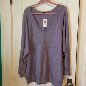 Purple V-Neck Sweater